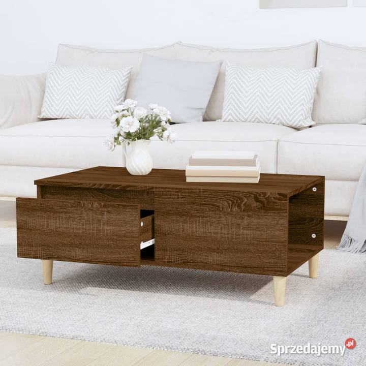 Stolik kawowy brązowy dąb 90x50x365 WM821115 sprzedam