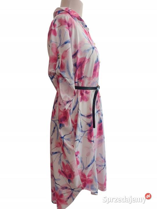 Sukienka szmizjerka Zjawiskowy print Kieszenie Spódnice i sukienki