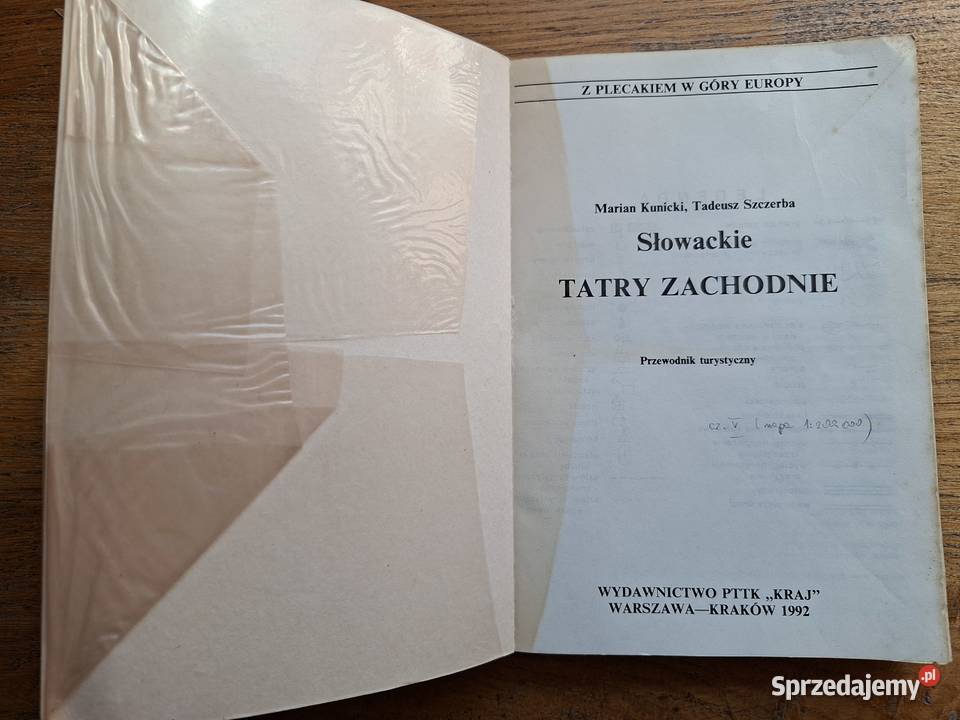 Tatry Zachodnie SłowacjaMKunicki TSzczerba Mapy i przewodniki Kraków