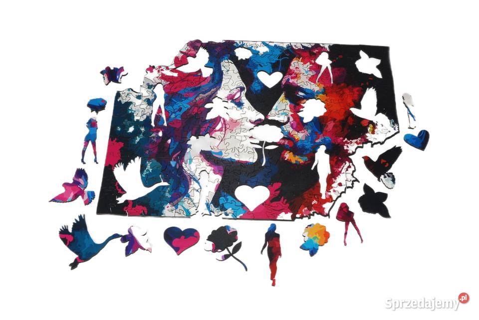 Puzzle Drewniane Premium EKO Układanka Zakochani Łódź