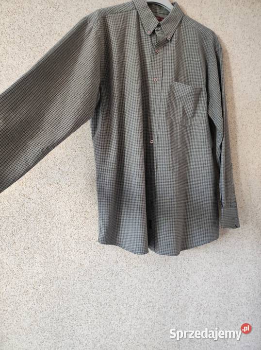 wizytowa męska koszula w kratkę bawełniana na Moda i Styl