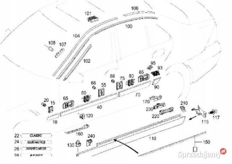 LISTWA DACHOWA DACHU MERCEDES C240 zASO