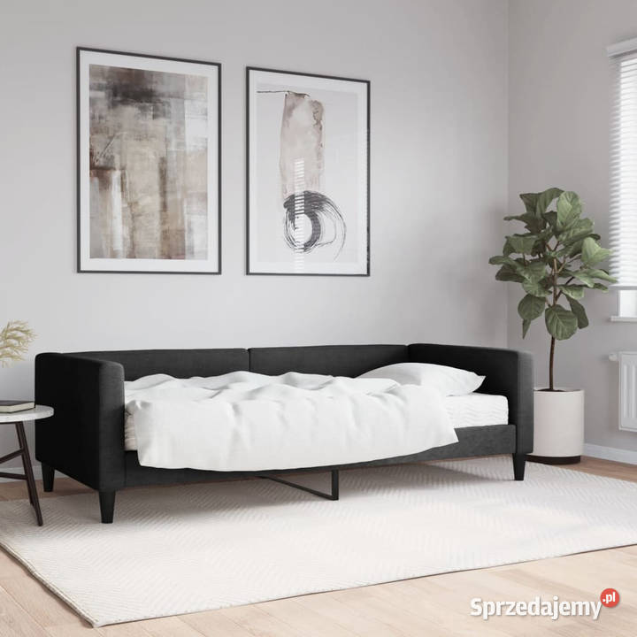 Sofa z materacem czarna tkanina 90x190 WM3196572 sprzedam