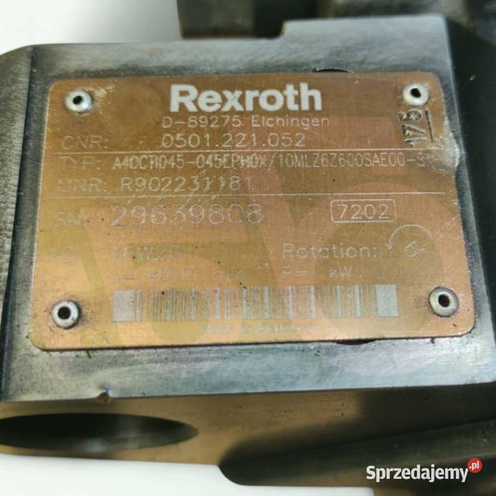 Silnik jazdy A4OCTIO45 Rexroth R902231181 Pozostałe Wilkowo