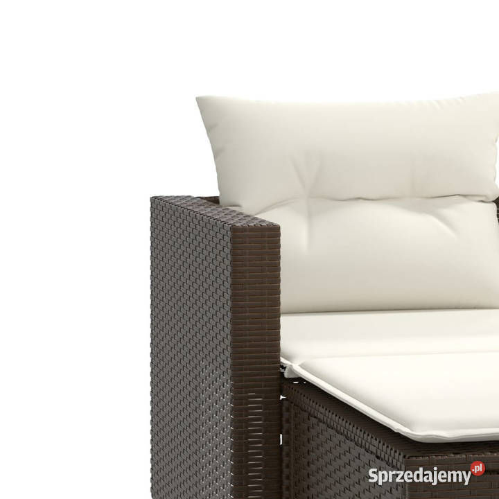 2osobowa sofa ogrodowa z podnóżkami brązowa Warszawa
