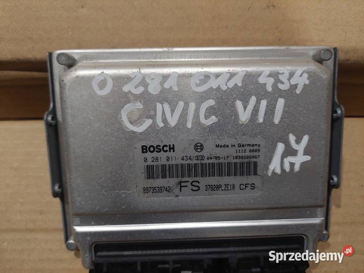 HONDA CIVIV VII 17 komputer sterownik 0281011434 osobowe Kielce sprzedam