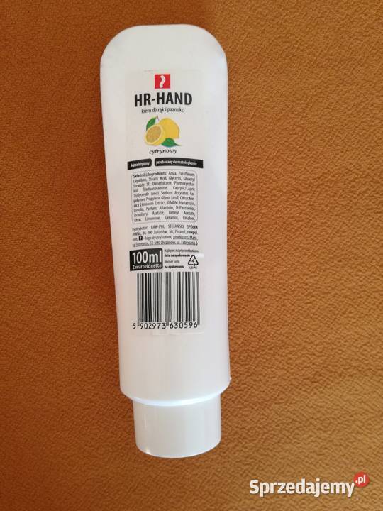 Krem do rąk i paznokci cytrynowy 100ml HRHAND Łódź