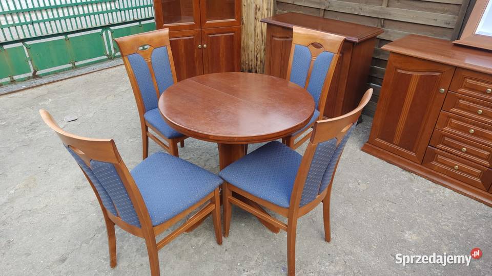 Komplet KLOSE stół okrągły rozkładany 4 krzesła Warszawa sprzedam