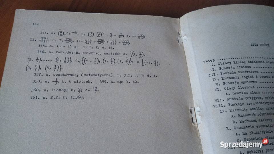 Zbiór ćwiczeń z matematyki skrypt Józef Gdańsk sprzedam