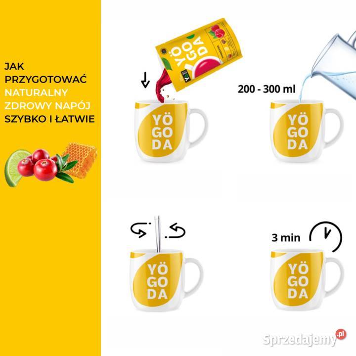 Herbata owocowa Yogoda Żurawina bez cukru miód Białystok