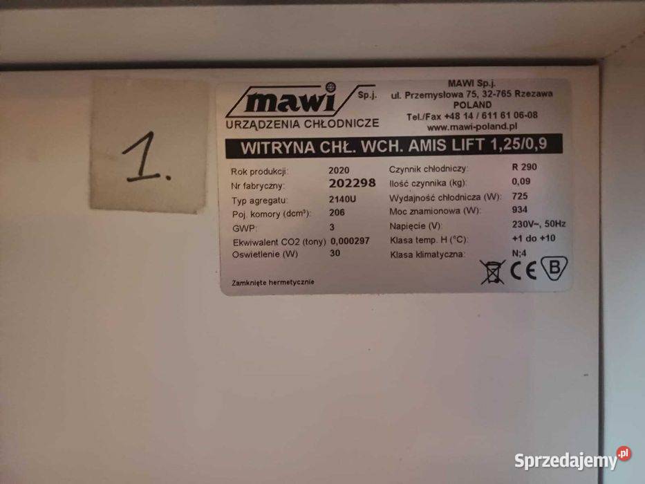 Witryna chłodnicza cukiernicza MAWI AMIS LIFT Góra