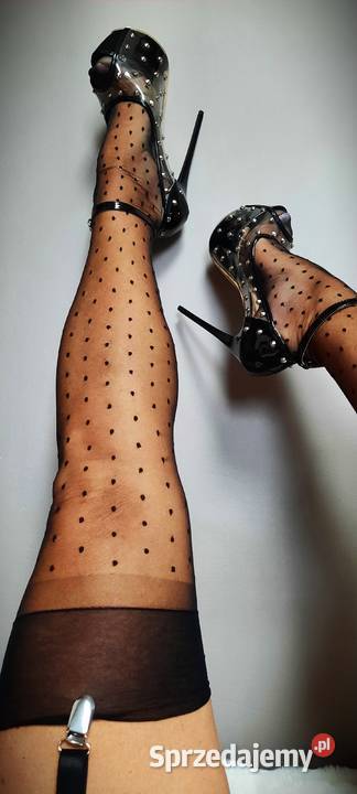 pończochy nylonowe czarne w groszki Warszawa