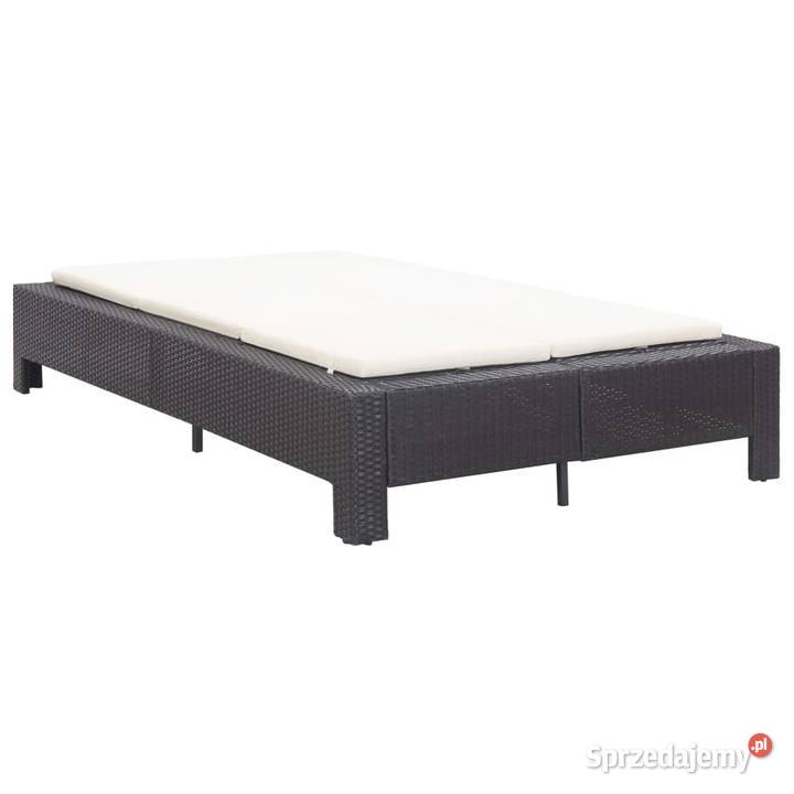 vidaXL 2osobowy leżak z poduszką czarnySKU46238