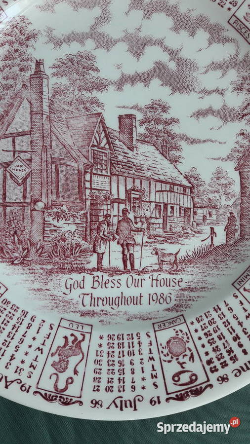 Talerz z kalendarzem i znakami zodiaku z 1986 sprzedam