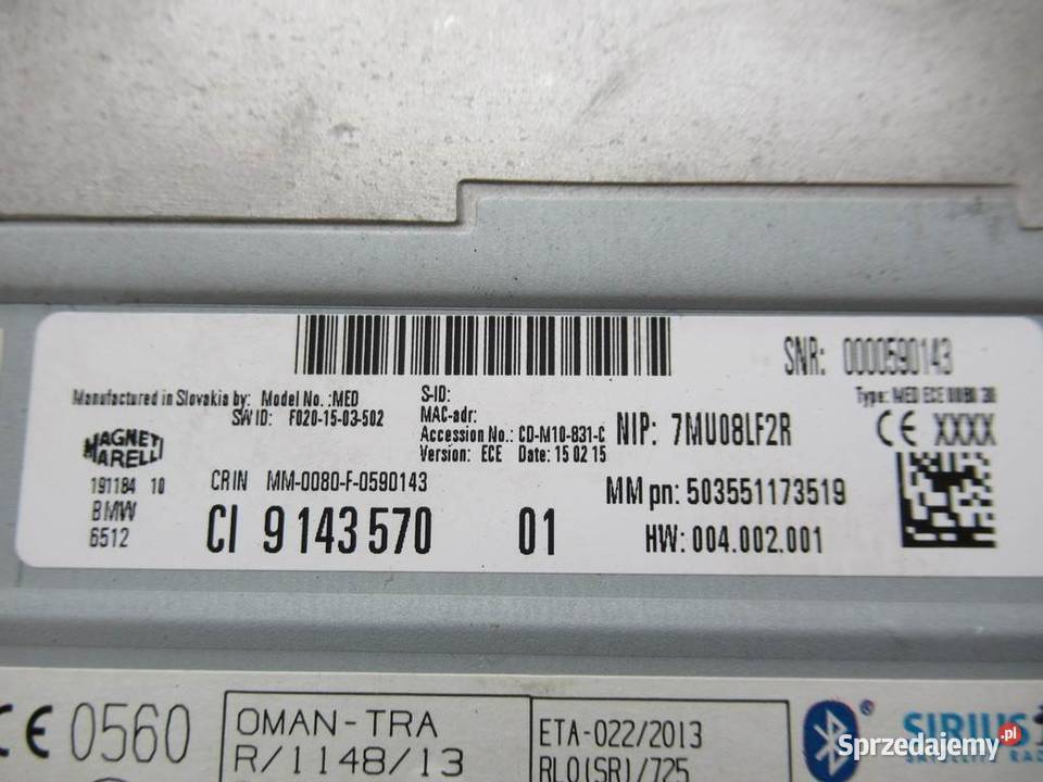 RADIO BMW F30 9143570 1118 ODTWARZACZ MULTIMEDIA osobowe podkarpackie