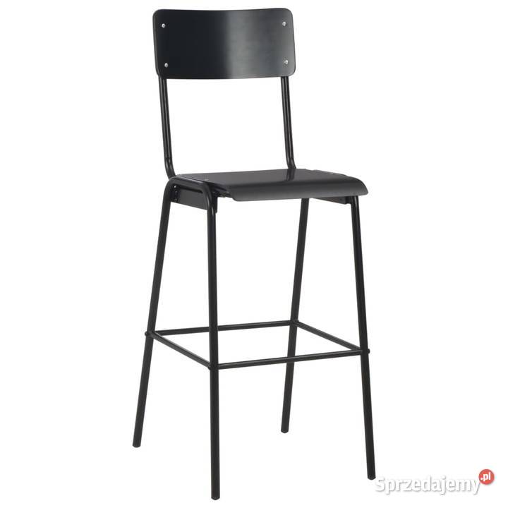 vidaXL Krzesła barowe 2 czarne sklejka i stal Warszawa