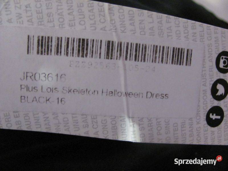sukienka boohoo szkieletor halloween dress Zamość