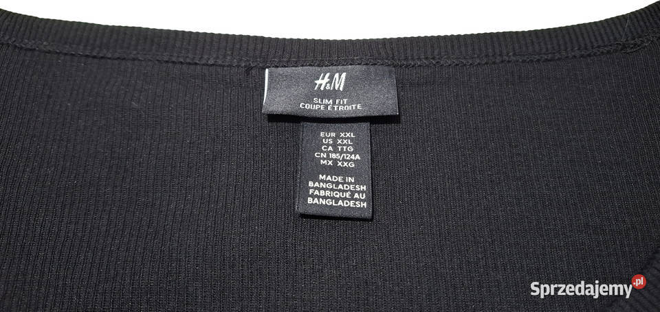 Bezrękawnik męski HM XXL prążki czarny Odzież H&M śląskie Czeladź