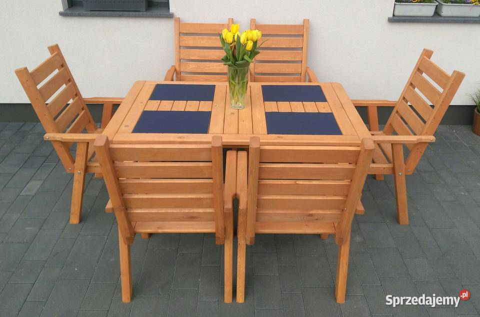 Zestaw meble ogrodowe drewniane tarasowe typ L