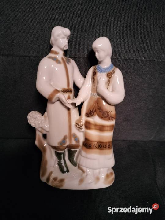 Figura porcelanowa Ukraina kozak i panna Porcelana i szkło