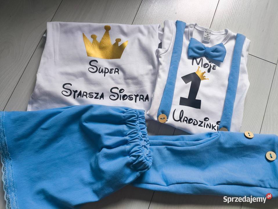 Komplet błękitny moje 1 urodzinki na roczek 12m+ Ostrów Wielkopolski