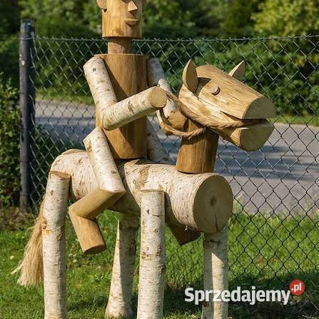 Figurki ogrodowe z drewna brzozy na zamowienie Figurki i rzeźby świętokrzyskie Brody sprzedam