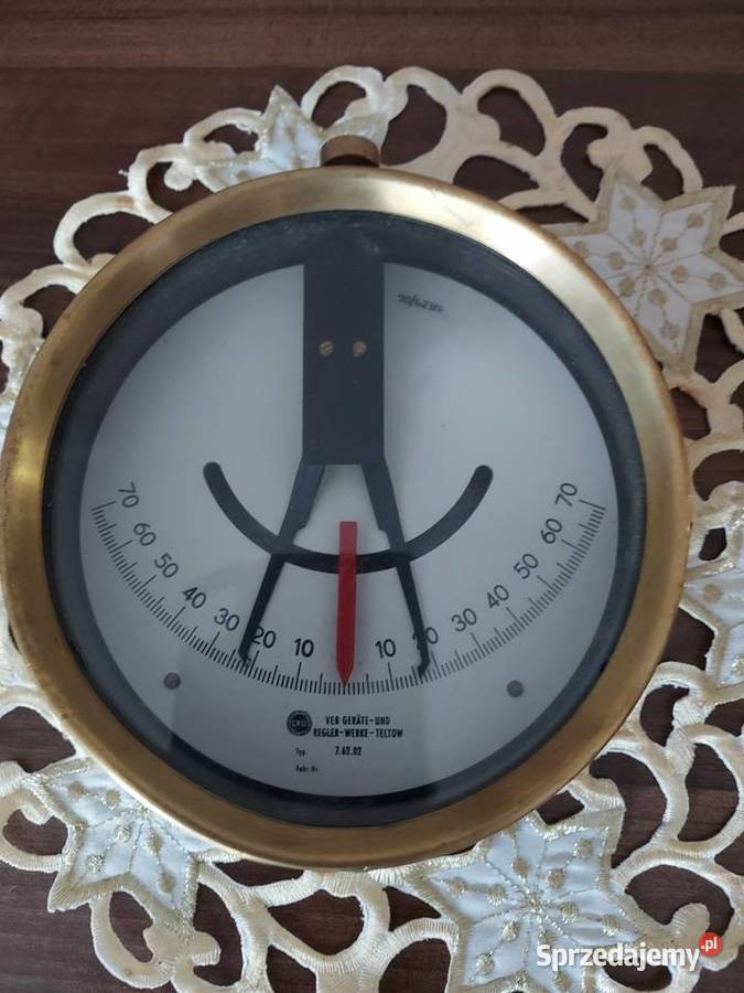 Przechyłomierz okrętowy klinometr stary mosiężny Włocławek