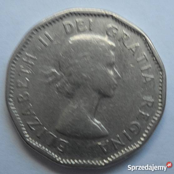 CANADA5 CENTS1957 r ELŻBIETABÓBR