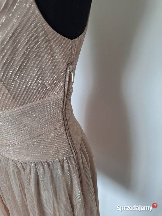 Piekna błyszcząca nude beżowa sukienka Orsay 38 Kraków sprzedam