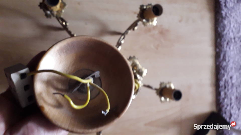 Stary pięcioramienny żyrandol mosiądz Warszawa sprzedam