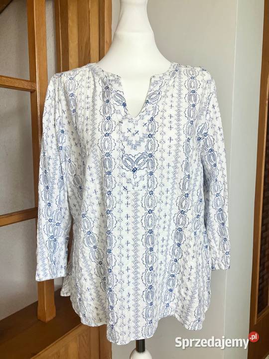 Zwiewna bluzka bawełna kora Van Heusen USA L XL Nisko