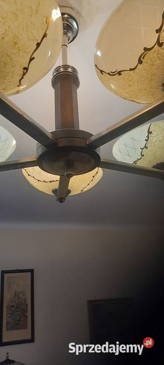 Pięcioramienny żyrandol w stylu Art Deco z Antyki Skierniewice