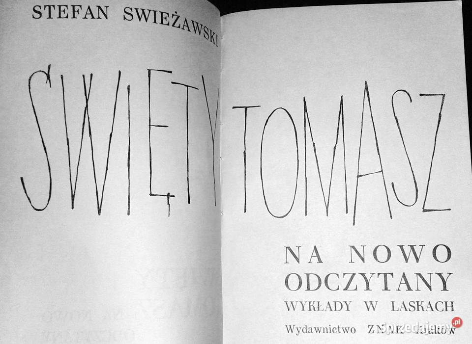 Święty Tomasz na nowo odczytany Stefan Chełm sprzedam