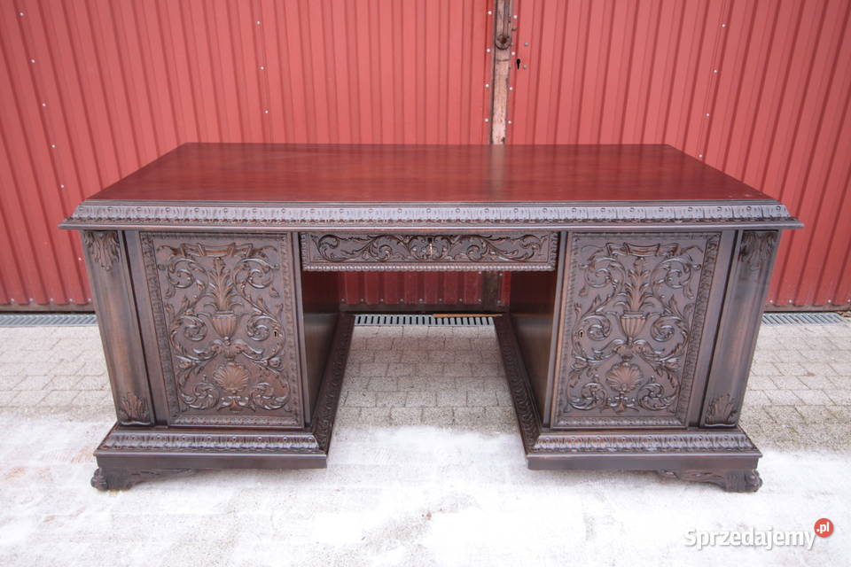 Wyjątkowe duże BIURKO NEORENESANSOWE gabinetowe Wrocław