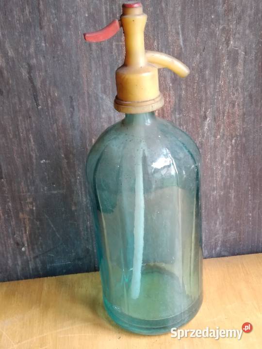 Stary szklany syfon zabytek PRL GZPT Gliwice Dąbrowa Górnicza