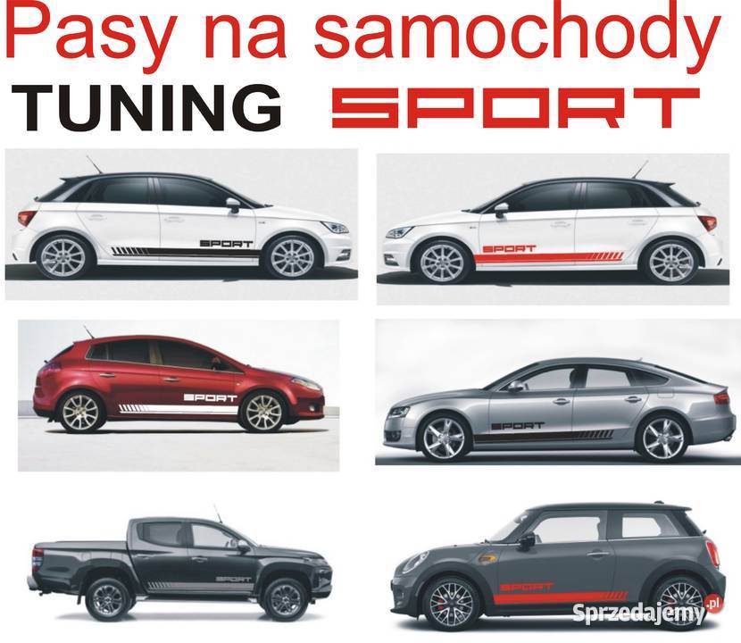 Uniwersalne Pasy Boczne 180 SPORT Naklejki na Kraków