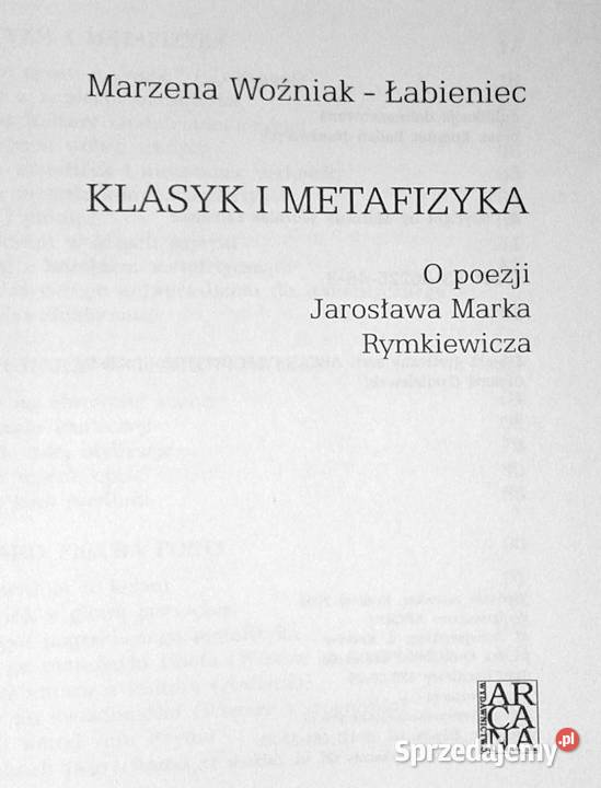 Klasyk i metafizyka Marzena WoźniakŁabieniec Książki i Podręczniki lubelskie Chełm