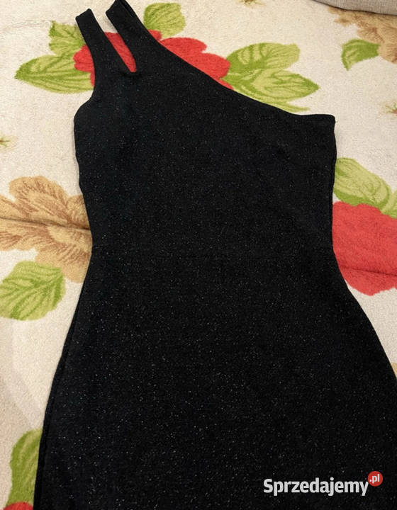 Czarna błyszcząca jednoręczna bez ramiączek na Łódź sprzedam