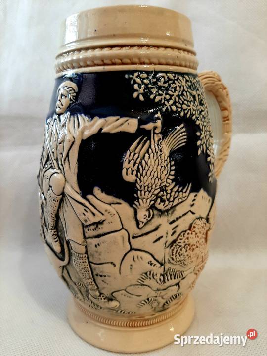 Kolekcjonerski kufel z motywem myśliwskim Porcelana i szkło kujawsko-pomorskie Inowrocław