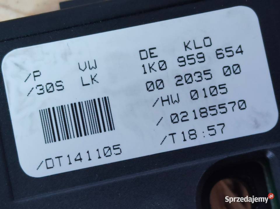 Czujnik Kąta Skrętu Audi A3 8P 1K0959654 wielkopolskie Pleszew sprzedam