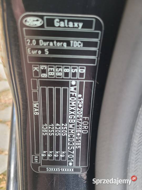 Ford Galaxy 2012 20TDCi 163 285000 ZADBANY podgrzewane fotele Otwock