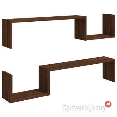 vidaXL Półki ścienne 2 brązowy dąb 100x15x20 Półki Meble Warszawa sprzedam