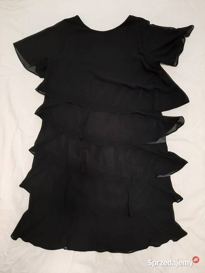Sukienka z falbankami czarna czarny wielkopolskie Rawicz sprzedam