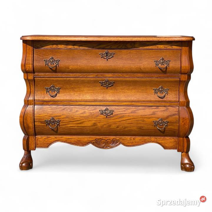 Stylowa brzuchata komoda na rzeźbionych nogach zachodniopomorskie Gryfice