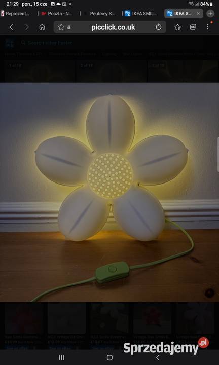 Lampa Ścienna Kinkiet IKEA KWIAT Nowa Sól