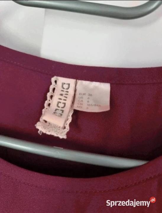 Burgundowa luźna elegancka sukienka Spódnice i sukienki świętokrzyskie Busko-Zdrój