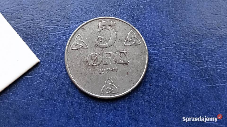 Stare monety 5 ore 1941 żelazo Norwegia