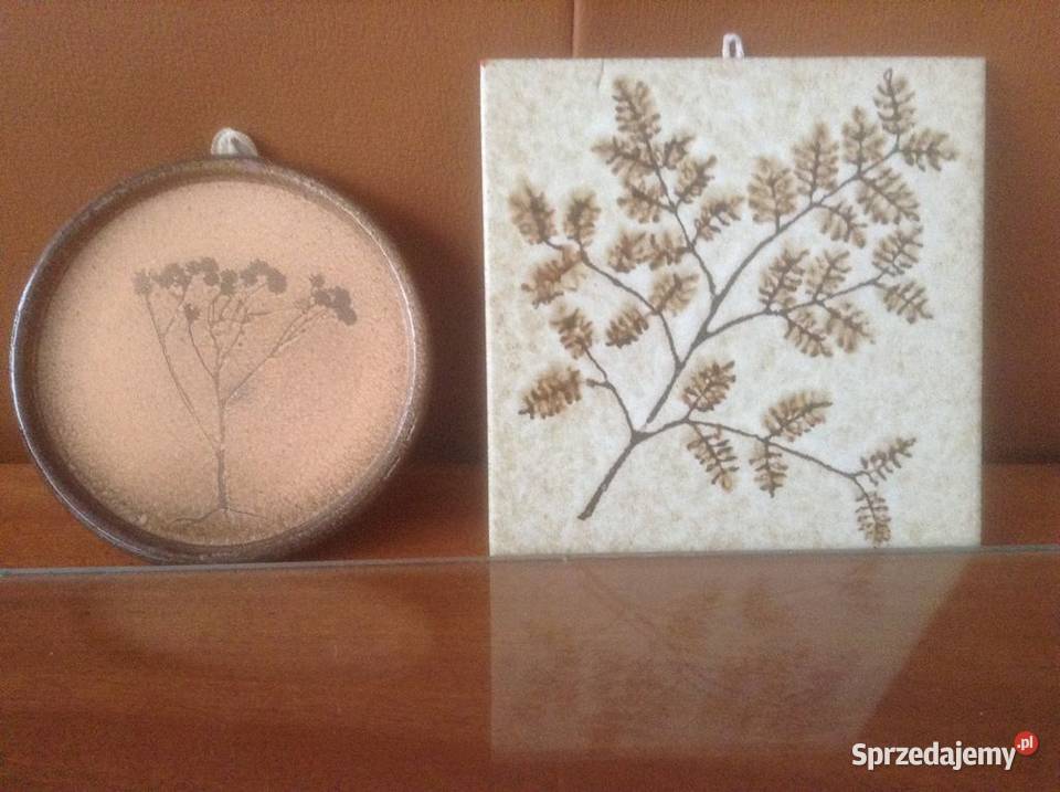 2 płytki ceramiczne z motywami roślinnymi Opole sprzedam