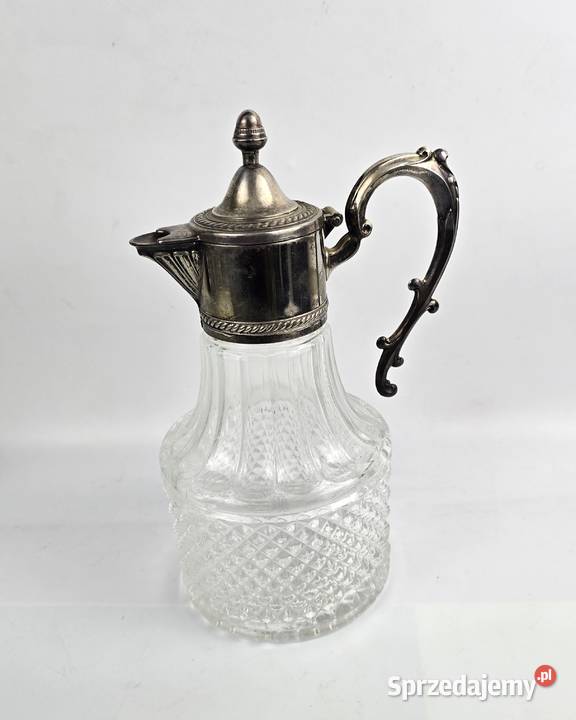 Karafka dzbanek z platerowanym okuciem Italia Bronisze