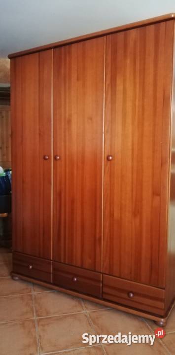 Szafa drewniana 3 drzwiowa sosnowa garderoba bieliźniarka